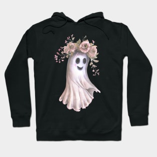 Boho Floral Cute Ghost Hoodie